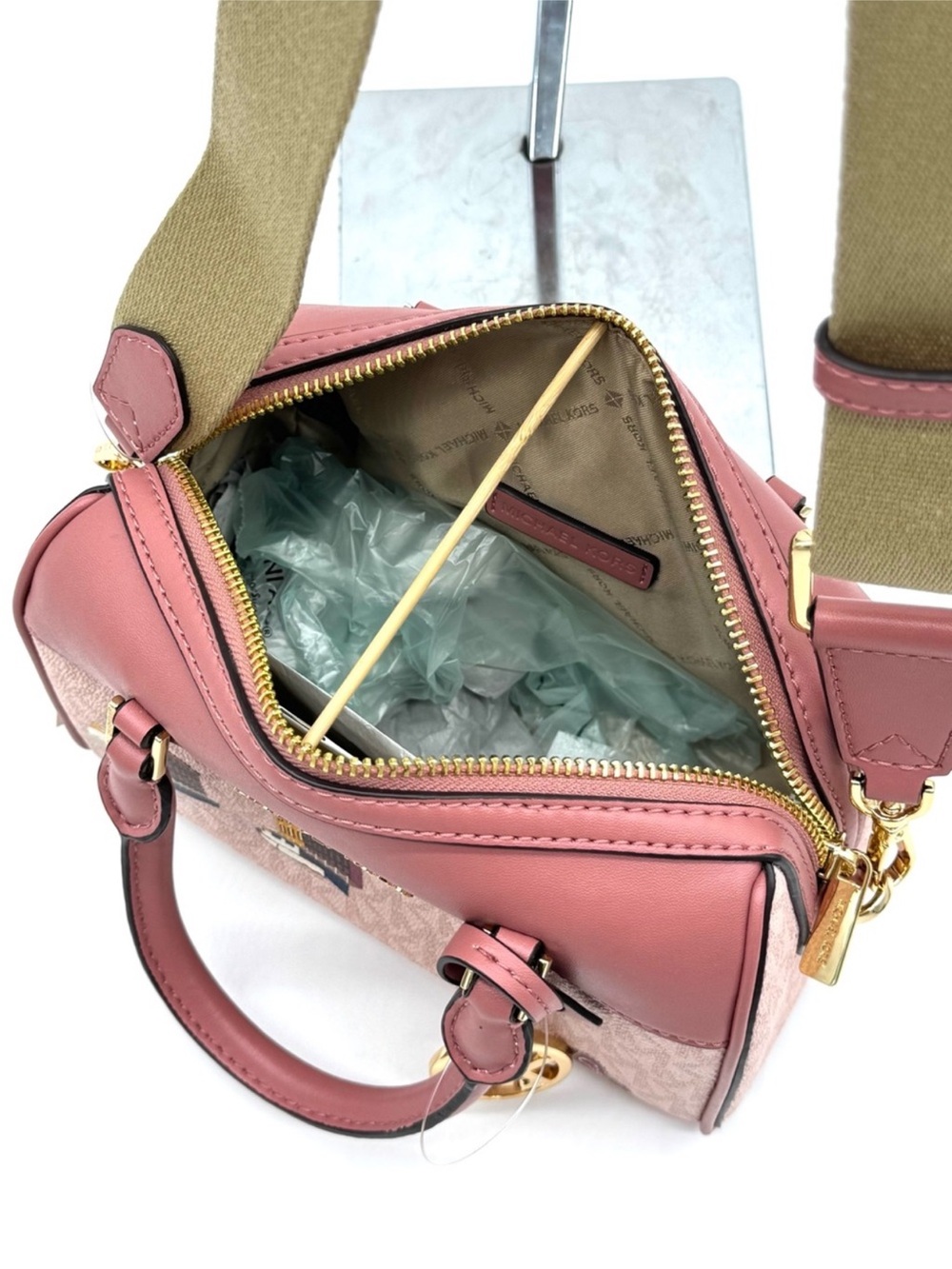 Michael Kors XS Jet Set Travel Girl Duffle Crossbody Bag Powder Blush - Picture 6 of 7